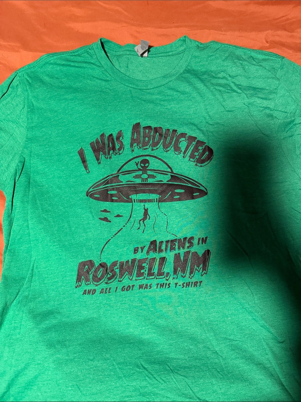 Green 'I Was Abducted by Aliens in Roswell, NM' Graphic Tee